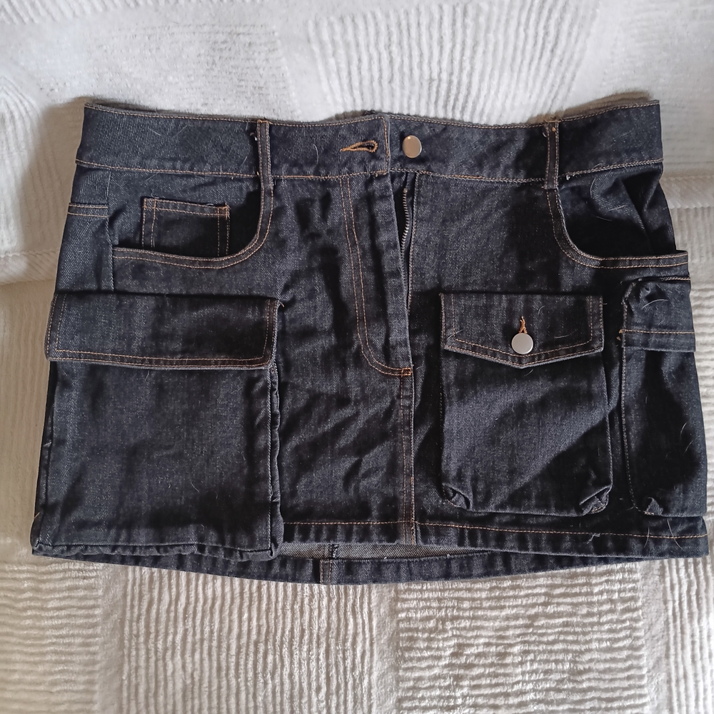 NWOT Mimosa mini Denim,jean Skirt Black,grey,gray From SHUSHA